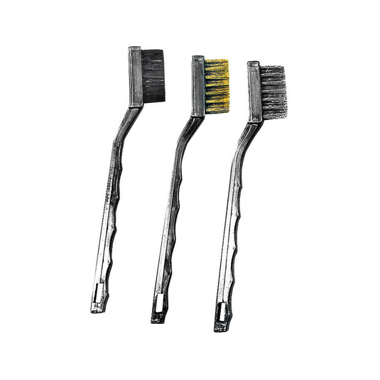 K Tool International 3-Piece Mini Brush Set (Brass/Nylon/Steel Brushes)