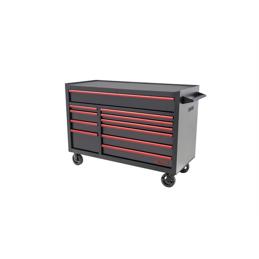 K Tool International Tool Box 55 in. Premium 11 Drawer Double Bay 1;200 lb. (Matte Black)