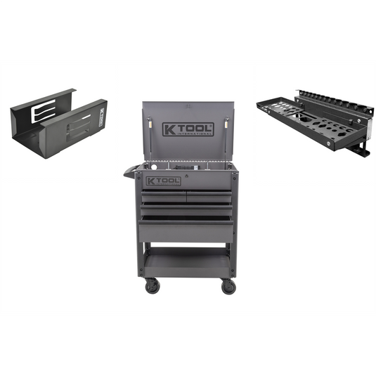 K Tool International Service Cart 35 in. Premium 4 Drawer 500 lb. (Grey) w/Accessories
