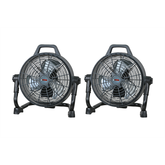 K Tool International 2 PACK 12"" Cordless Fan with built-in battery
