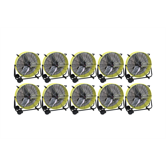 K Tool International 24"" Direct Drive Tilting Industrial Drum Fan; Safety Yellow (Pallet of 10)
