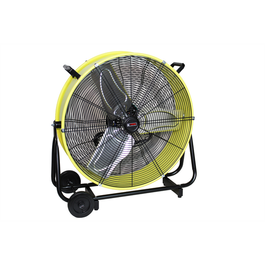 K Tool International 24"" Direct Drive Tilting Industrial Drum Fan; Safety Yellow