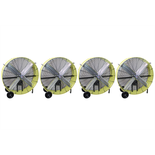 K Tool International 42"" Belt Drive Industrial Drum Fan; Safety Yellow (Pallet of 4)