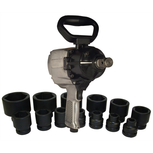 AIR IMP WRE 1"" DR WITH 13PC SAE SOC SET
