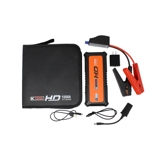 K Tool International Compact Jump Starter for Gasoline and Diesel Engines 1500 amp; 12-volt; 24;000mAh