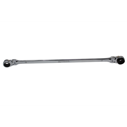 K Tool International Wrench 13mm x 15mm Metric Ratcheting Reversible Double Box Universal Spline 90 Tooth