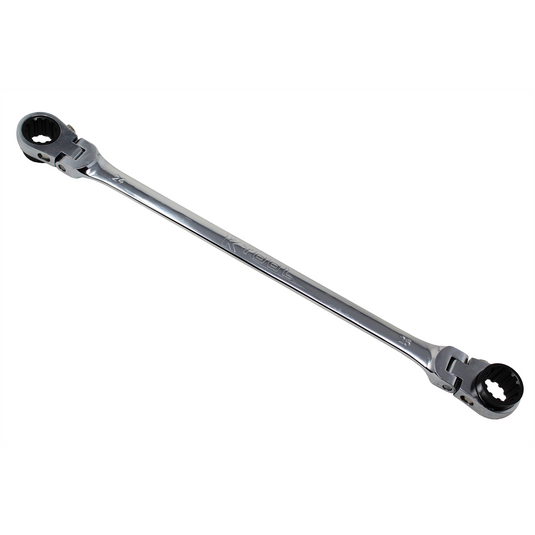 K Tool International Wrench 24mm x 25mm Ratcheting Reversible Double Box Universal Spline 90 Tooth