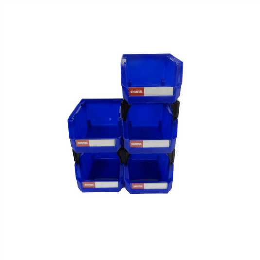 ShopSol SHUTTER Ultra Stacking-Nesting-Hanging Part Storage Bin 4 X 5.3 X 3 Inch (HB-210) 5 Count