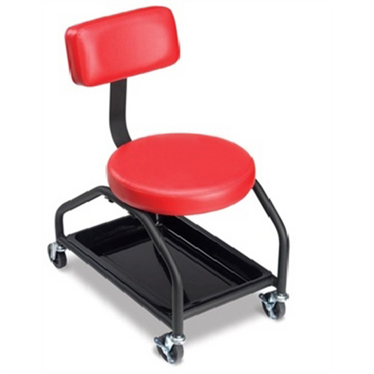 ShopSol Mechanics Stool w/ Back (250 lb  DISCON081620JXN