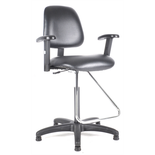 ShopSol Workbench Chair; Teardrop Footrest; Vinyl Seat/Bac
