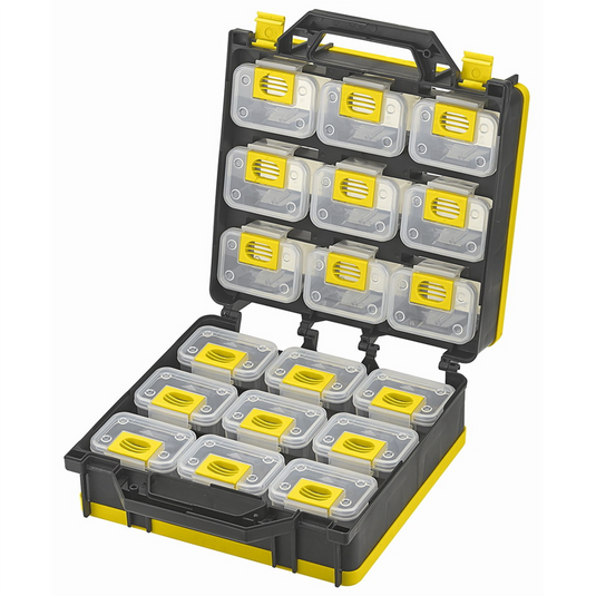 ShopSol Storage Case 2- Sided 18 bins with Carry Strap