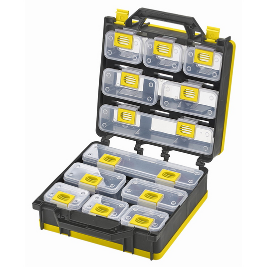 ShopSol Storage Case 2- Sided 12 bins with Carry Strap