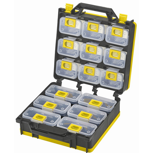 ShopSol Storage Case 2- Sided 15 bins with Carry Strap