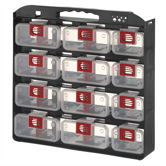 ShopSol Storage Case 1- Sided 12 bins with Carry Strap