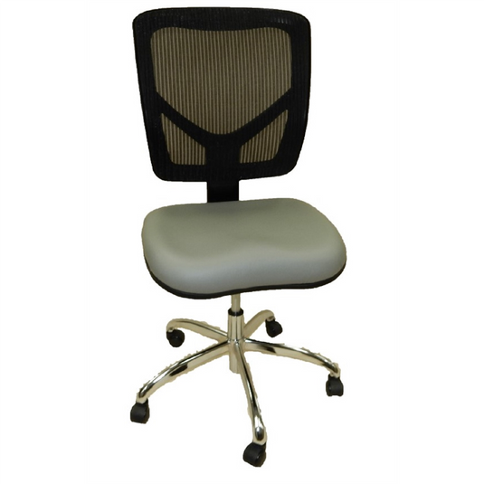 ShopSol Dental Lab Chair; Mesh Back Light Grey Seat