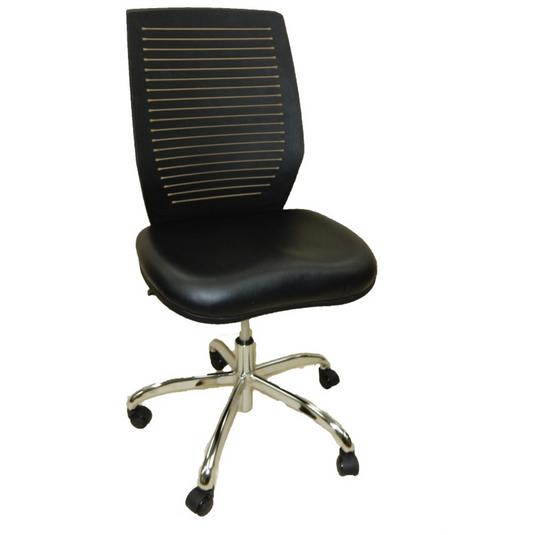 ShopSol Dental Lab Chair; Plastic Back Black Seat