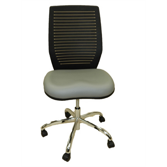 ShopSol Dental Lab Chair; Plastic Back Light Grey Seat