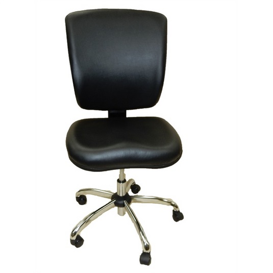 ShopSol Dental Lab Chair; Vinyl Back Black Seat