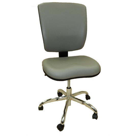 ShopSol Dental Lab Chair; Vinyl Back Light Grey Seat