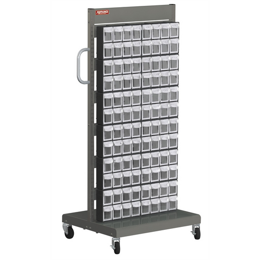ShopSol Mobile Parts Cart - Flip Out Bin; 96 Bins