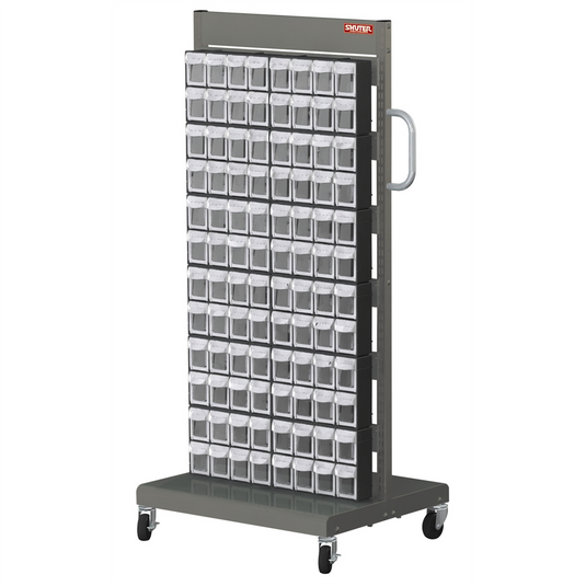 ShopSol Mobile Parts Cart - Flip Out Bin; 192 Bins