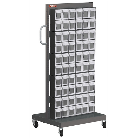 ShopSol Mobile Parts Cart - Flip Out Bin; 60 Bins