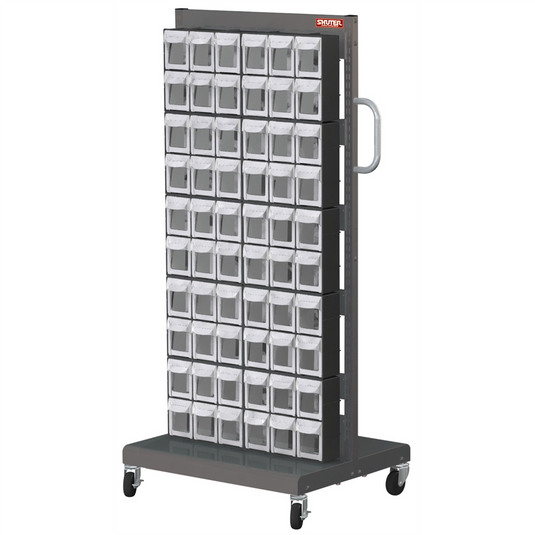 ShopSol Mobile Parts Cart - Flip Out Bin; 120 Bins