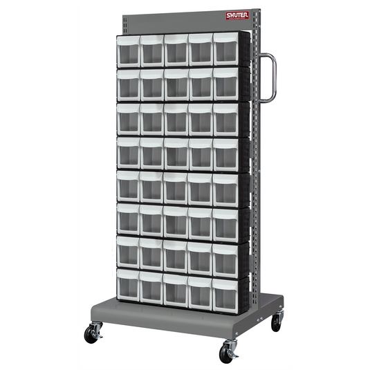 ShopSol Mobile Parts Cart - Flip Out Bin; 80 Bins