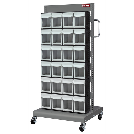 ShopSol Mobile Parts Cart - Flip Out Bin; 24 Bins