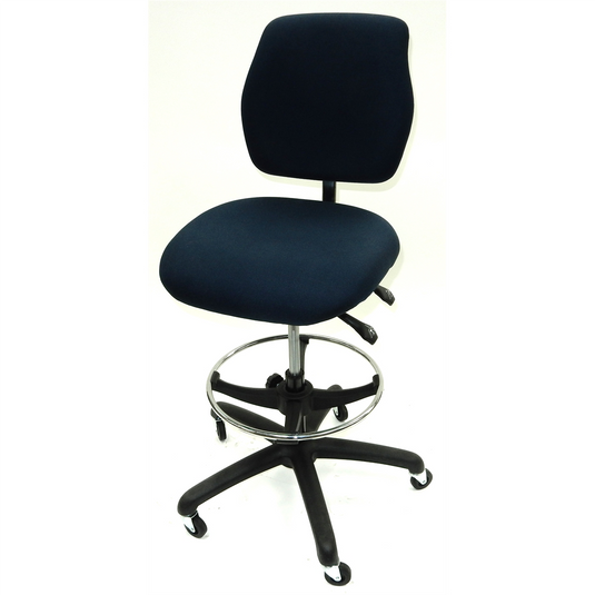 ShopSol Workbench Chair; Upholstered-Blue; Deluxe Control