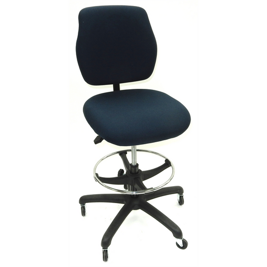 ShopSol Workbench Chair; Upholstered-Blue; Simple Control