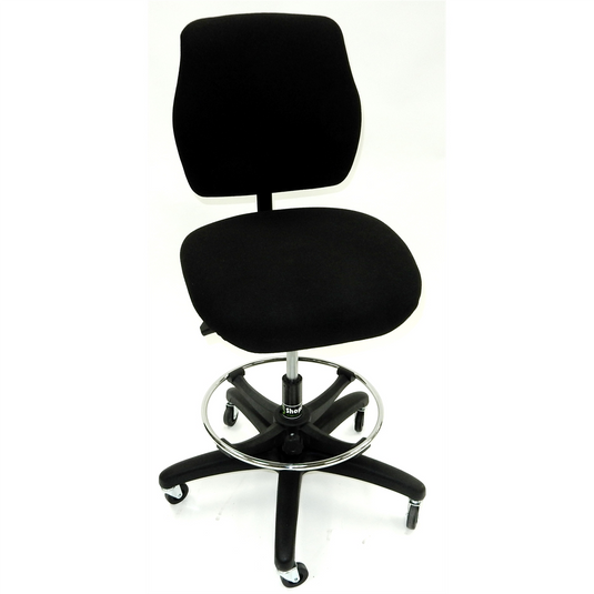 ShopSol Workbench Chair; Upholstered-Black; Simple Control
