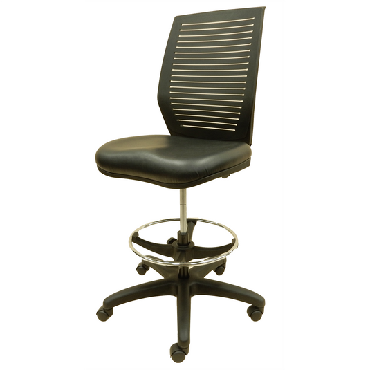 ShopSol Workbench Chair w/ vinyl seat and  plastic backrest