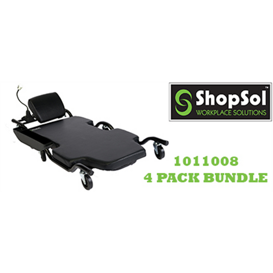 ShopSol Creeper Wide Body w Parts Tray and Lights 4 PK