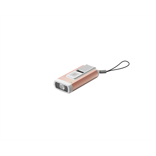 LEDLENSER INC LedlenserK6R Safety Rose Gold; Powerful and rechargeable keychain light with up to 400 lumens and a safety shrill alarm