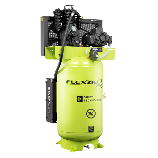 Legacy Manufacturing Flexzilla&reg; Pro Piston Air Compressor with Silencer&trade;; 1-Phase; Stationary; 5 HP; 80 Gallon; 2-Stage; Vertical; ZillaGreen&trade;