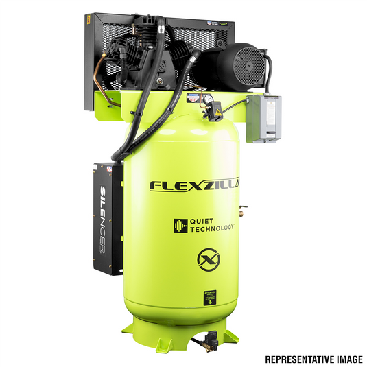 Legacy Manufacturing Flexzilla&reg; Air Compressor with Silencer&trade;; Stationary; Splash Lubricated; 10 HP; 80 Gallon; 230 Volt; 1-Phase; 2-Stage; Vertical; ZillaGreen&trade;