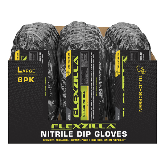 Legacy Manufacturing Flexzilla&reg; Nitrile Dip Gloves; Black; 6-Pack; L; 12-Piece PDQ