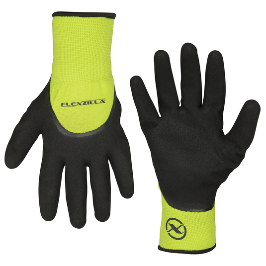 Legacy Manufacturing Flexzilla&reg; 3/4 Nitrile Dip Winter Gloves; Black/ZillaGreen&trade;; L