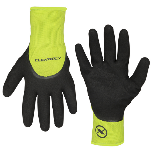 Legacy Manufacturing Flexzilla&reg; 3/4 Nitrile Dip Winter Gloves; Black/ZillaGreen&trade;; XL
