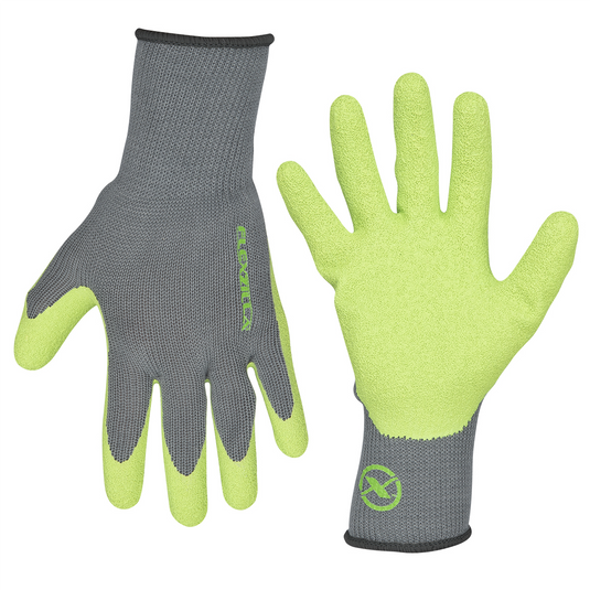 Legacy Manufacturing Flexzilla&reg; Crinkle Latex Dip Gloves; Gray/ZillaGreen&trade;; L