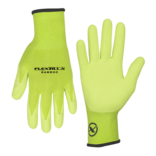 Legacy Manufacturing Flexzilla&reg; Bamboo Crinkle Latex Dip Gloves; ZillaGreen&trade;; For Women; L