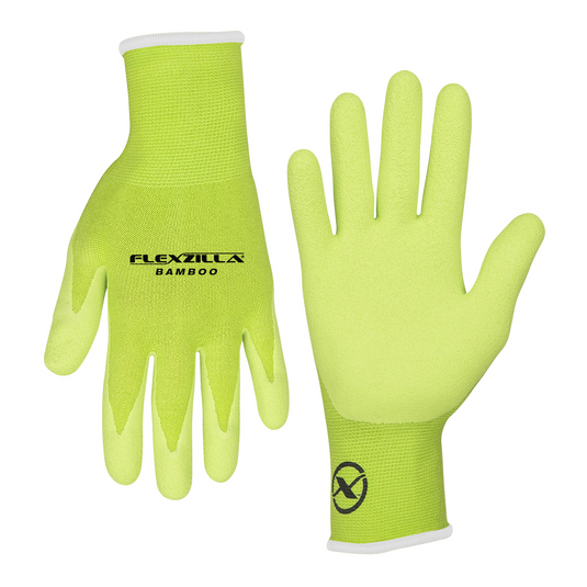 Legacy Manufacturing Flexzilla&reg; Bamboo Crinkle Latex Dip Gloves; ZillaGreen&trade;; For Women; M