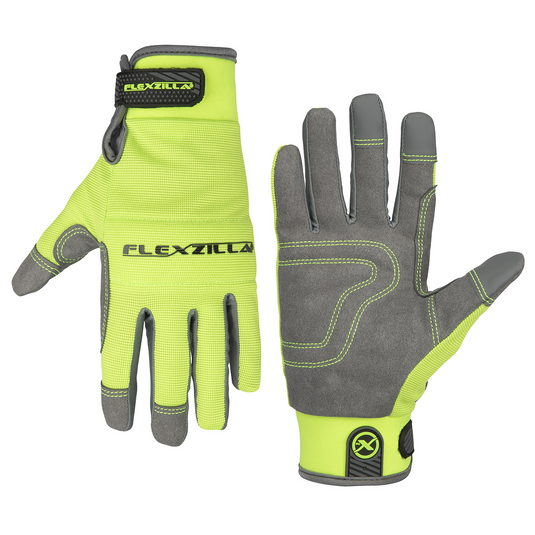 Legacy Manufacturing Flexzilla&reg; Garden General Purpose Gloves; Synthetic Leather; Gray/ZillaGreen&trade;; For Women; L
