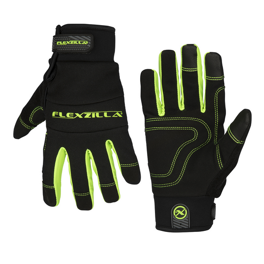 Legacy Manufacturing Flexzilla&reg; High Dexterity General Purpose Gloves; Synthetic Leather; Black/ZillaGreen&trade;; L
