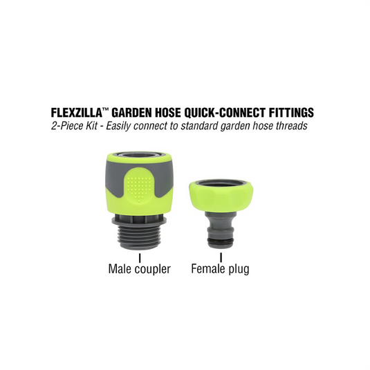 Legacy Manufacturing Flexzilla&trade; Garden Hose Quick-Connect Fittings; 2-Piece Coupler & Plug Kit