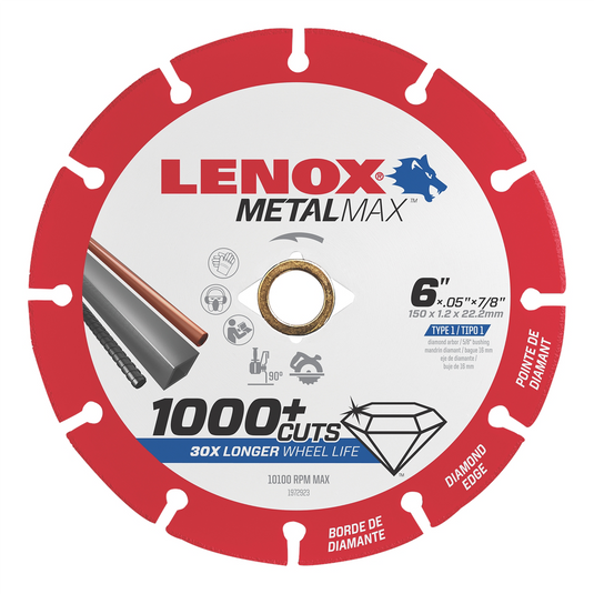 Lenox Tools Metal Max 6"" DIAM CUTOFF WHEEL AG/CS 7/8