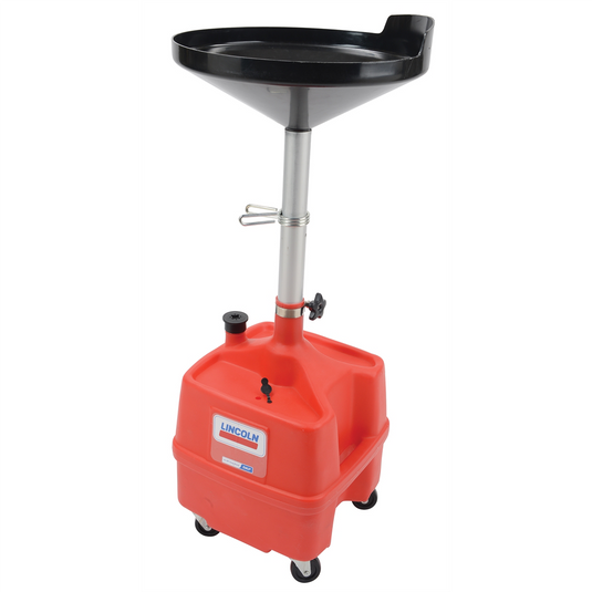 Lincoln Lubrication Portable Plastic Fluid Waste Dra with 36""-65"" Adjustable Funnel