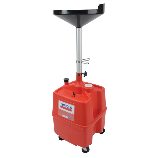 Lincoln Lubrication Portable Plastic Fluid Waste Dra with 40""-77"" Adjustable Funnel