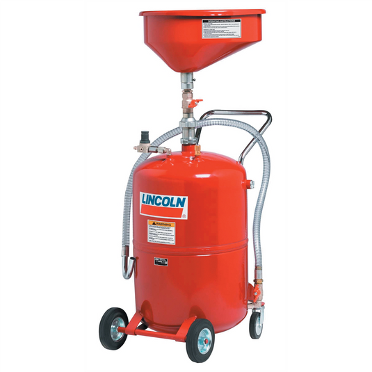 Lincoln Lubrication Pressurized Used Oil Steel Evacuation Drain - 20 Gallon Capacity; Red
